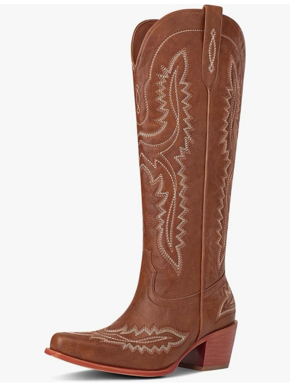 Women’s Brown Western Embroidered Cowboy Boots - Picture 2 of 5